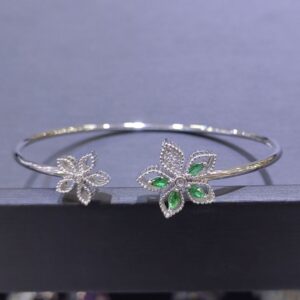 SA07654, Ladies' Moissanite Bangle, S925, Rhodium Plated, White, 5.77g