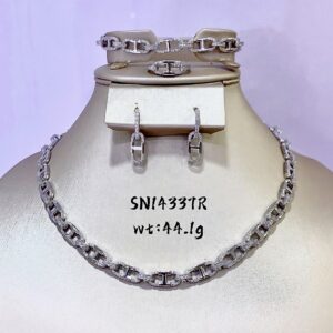 SN14337, Ladies' Moissanite Necklace, S925, Rhodium Plated, White, 44.1g