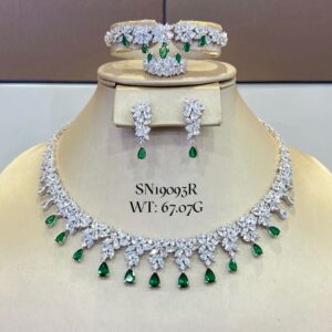 SN19093, Ladies' Moissanite Necklace, S925, Rhodium Plated, White, 67.07g