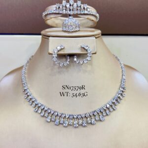 SN17579, Ladies' Moissanite Ring, S925, Rhodium Plated, White, 54.63g
