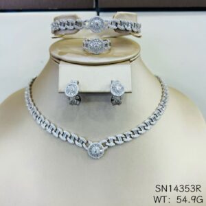 SN14353, Ladies' Moissanite Necklace, S925, Rhodium Plated, White, 55.7g
