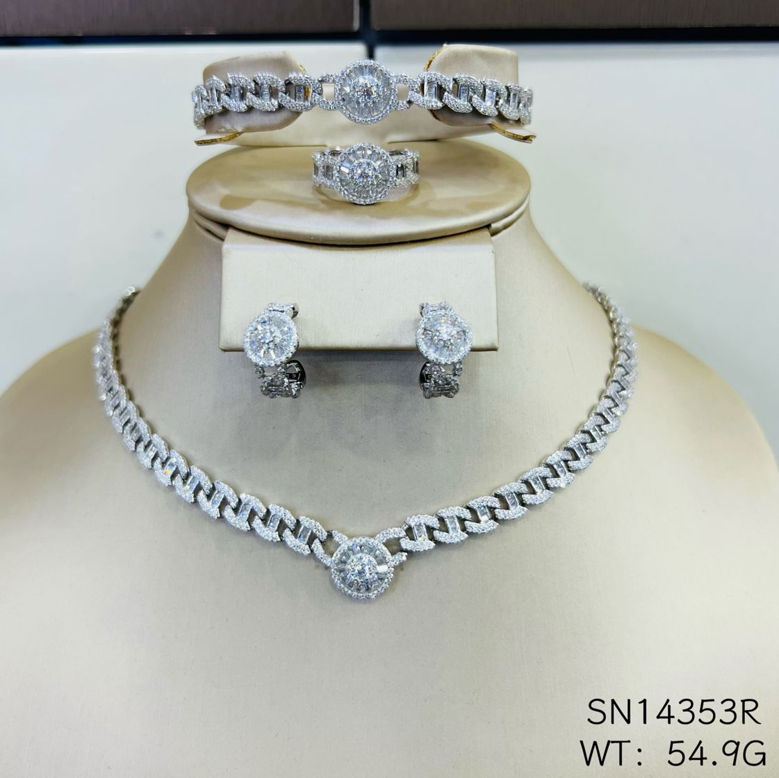 SN14353, Ladies' Moissanite Ring, S925, Rhodium Plated, White, 55.7g