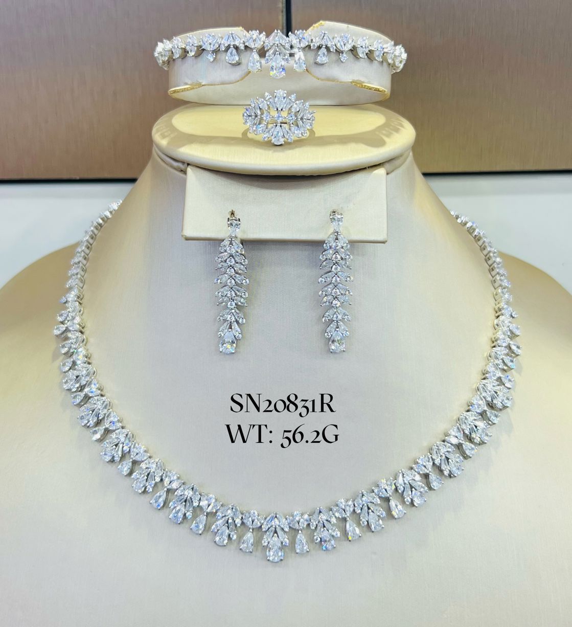 SN20831, Ladies' Moissanite Ring, S925, Rhodium Plated, White, 56.2g