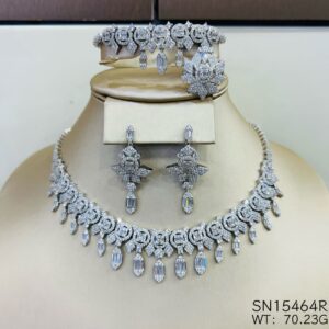 SN15464, Ladies' Moissanite Necklace, S925, Rhodium Plated, White, 70.23g