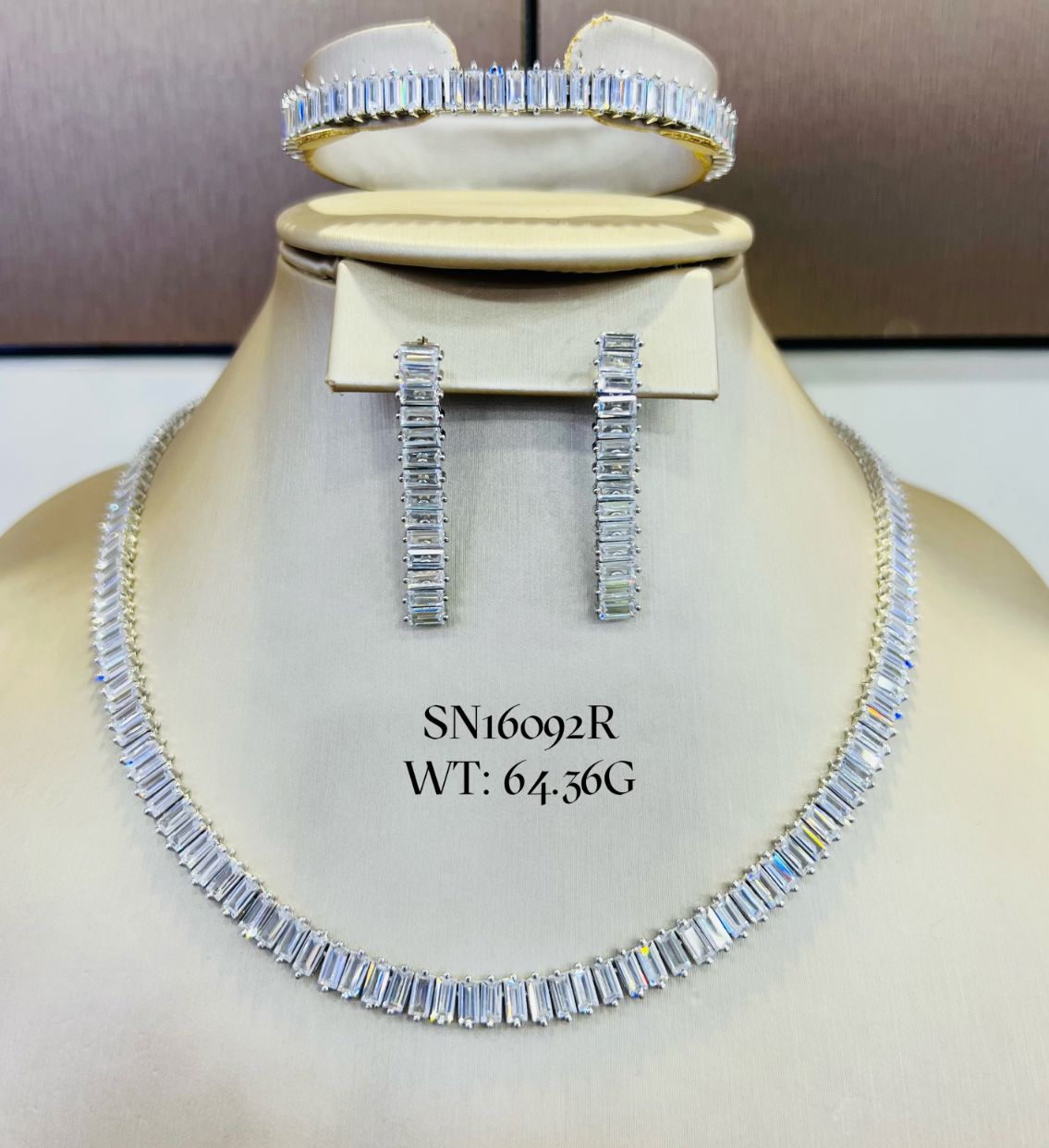 SN16092, Ladies' Moissanite Ring, S925, Rhodium Plated, White, 64.36g