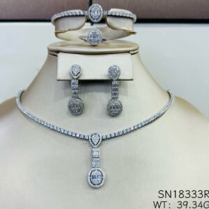 SN18333, Ladies' Moissanite Ring, S925, Rhodium Plated, White, 39.58g