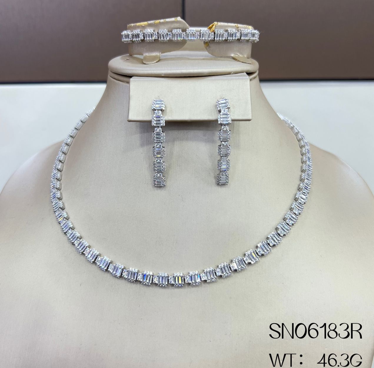 SN06183, Ladies' Moissanite Ring, S925, Rhodium Plated, White, 46.3g