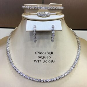 SN00283, Ladies' Moissanite Ring, S925, Rhodium Plated, White, 39.9g