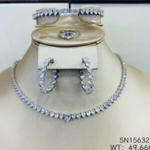 SN15632, Ladies' Moissanite Ring, S925, Rhodium Plated, White, 49.6g