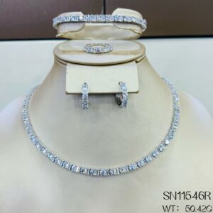 SN11545, Ladies' Moissanite Ring, S925, Rhodium Plated, White, 51.3g
