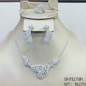 SN11279, Ladies' Moissanite Necklace, S925, Rhodium Plated, White, 19.27g