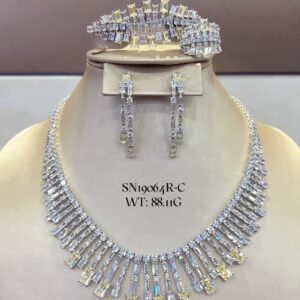 SN19064, Ladies' Moissanite Ring, S925, Rhodium Plated, White, 88.11g