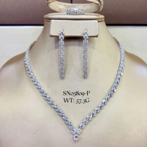 SN03809, Ladies' Moissanite Ring, S925, Rhodium Plated, White, 54.13g
