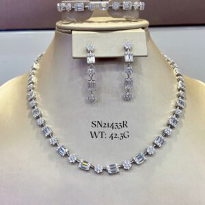 SN21433, Ladies' Moissanite Ring, S925, Rhodium Plated, White, 44.23g
