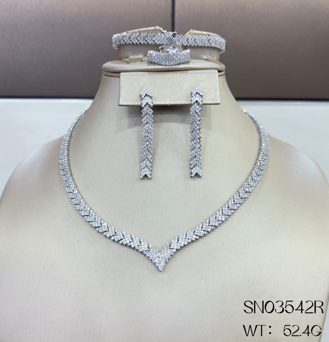 SN03542, Ladies' Moissanite Ring, S925, Rhodium Plated, White, 53.91g
