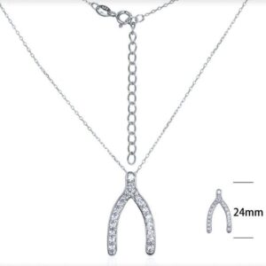 SN05406, Ladies' Moissanite Necklace, S925, Rhodium Plated, White, 3.23g