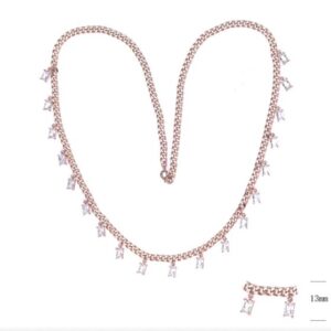 SN14552, Ladies' Moissanite Necklace, S925, Rhodium Plated, White, 30.93g