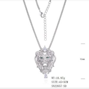 SN22657, Ladies' Moissanite Necklace, S925, Rhodium Plated, White, 13.31g