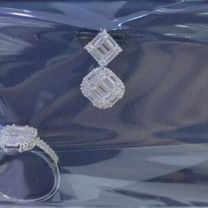 SZ14892, Ladies' Moissanite Ring, S925, Rhodium Plated, White, 8.56g