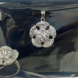 SZ20126, Ladies' Moissanite Ring, S925, Rhodium Plated, White, 12.84g