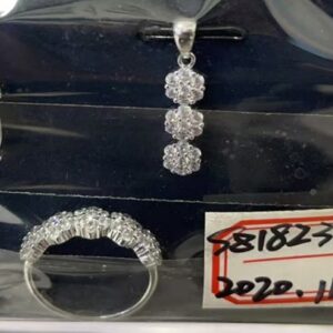 SZ18237, Ladies' Moissanite Ring, S925, Rhodium Plated, White, 7.63g