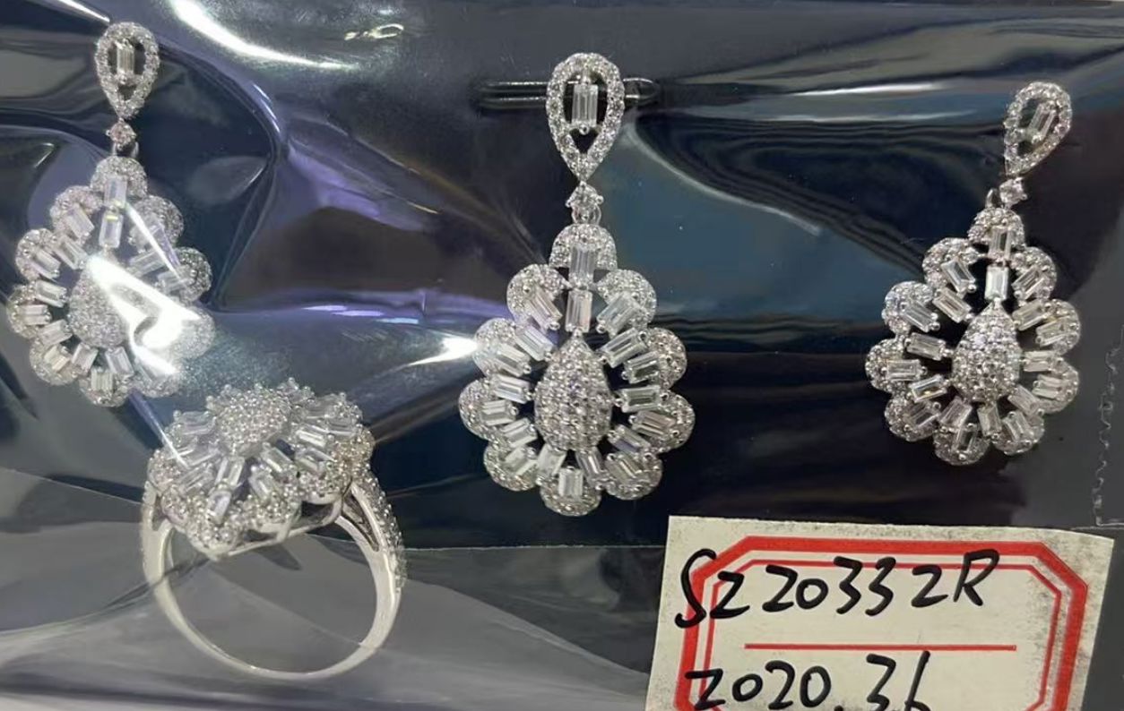 SZ20332, Ladies' Moissanite Ring, S925, Rhodium Plated, White, 14.59g
