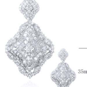 SZ21552, Ladies' Moissanite Ring, S925, Rhodium Plated, White, 13.62g