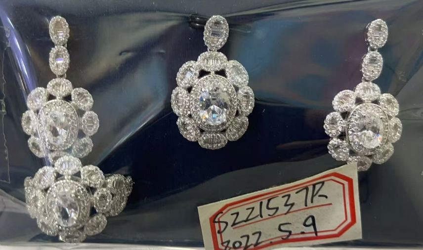 SZ21537, Ladies' Moissanite Ring, S925, Rhodium Plated, White, 18.06g