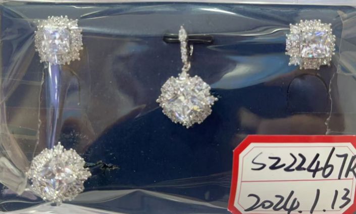 SZ22467, Ladies' Moissanite Ring, S925, Rhodium Plated, White, 11g