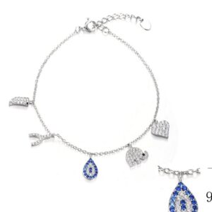 SB11075, Ladies' Moissanite Bracelet, S925, Rhodium Plated, White, 2.5g