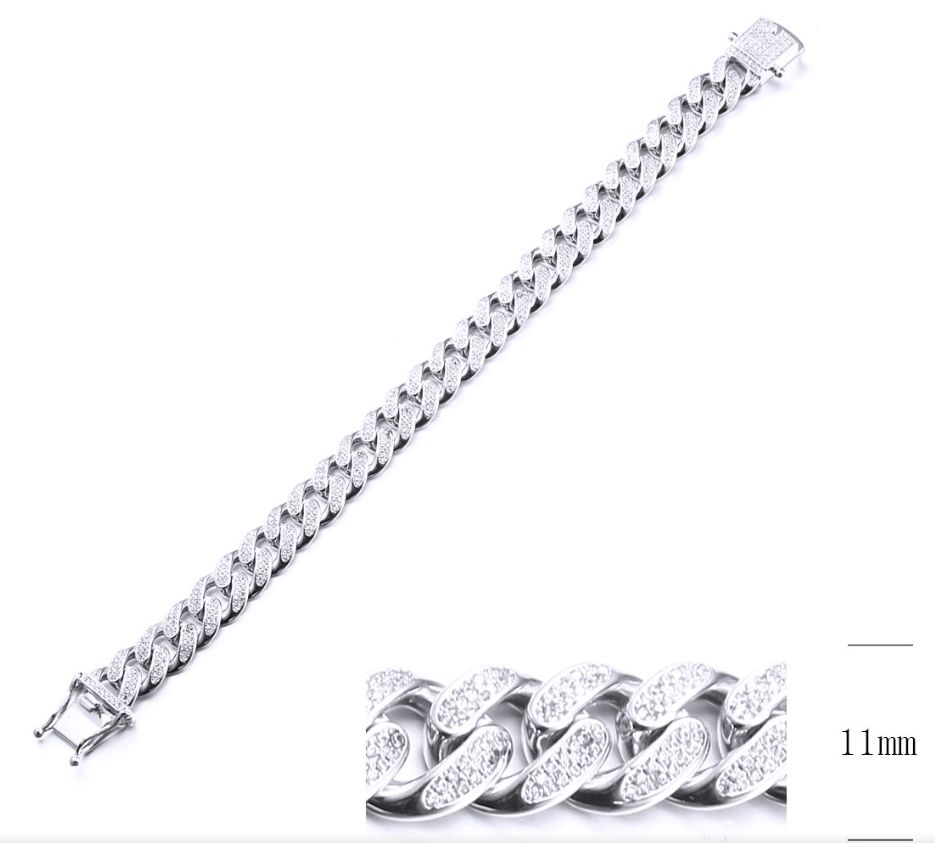 SB12519, Ladies' Moissanite Bracelet, S925, Rhodium Plated, White, 1.61g