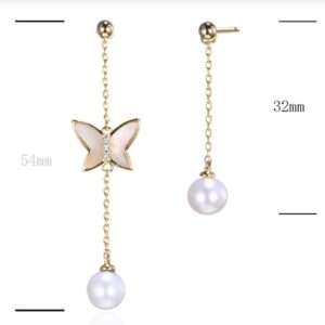 SE35253, Ladies' Moissanite Earring, S925, Rhodium Plated, White, 2.11g