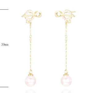 SE34299, Ladies' Moissanite Earring, S925, Rhodium Plated, White, 1.64g