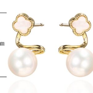 SE34365, Ladies' Moissanite Earring, S925, Rhodium Plated, White, 2.64g