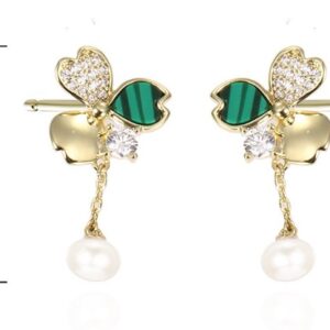 SE35256, Ladies' Moissanite Earring, S925, Rhodium Plated, White, 2.64g