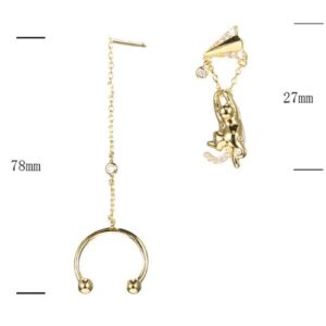 SE34393, Ladies' Moissanite Earring, S925, Rhodium Plated, White, 1.27g