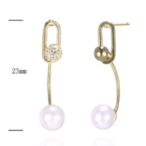 SE34398, Ladies' Moissanite Earring, S925, Rhodium Plated, White, 1.49g