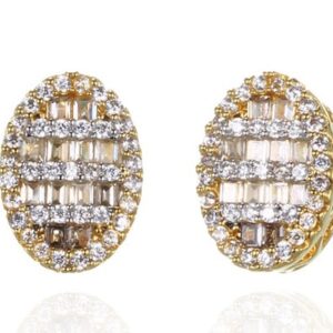 SE34079, Ladies' Moissanite Earring, S925, Rhodium Plated, White, 0.73g
