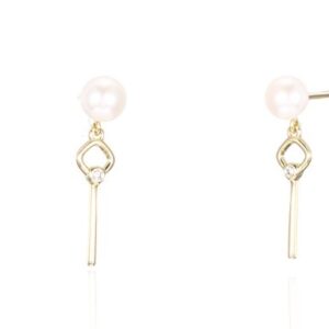 SE34297, Ladies' Moissanite Earring, S925, Rhodium Plated, White, 1.2g