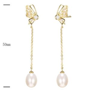 SE34347, Ladies' Moissanite Earring, S925, Rhodium Plated, White, 2.62g