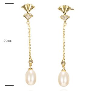 SE34356, Ladies' Moissanite Earring, S925, Rhodium Plated, White, 2.7g