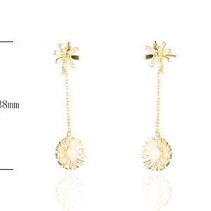 SE34271, Ladies' Moissanite Earring, S925, Rhodium Plated, White, 2.9g