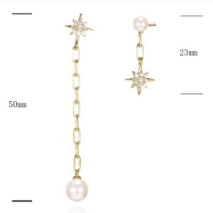 SE34411, Ladies' Moissanite Earring, S925, Rhodium Plated, White, 2.1g