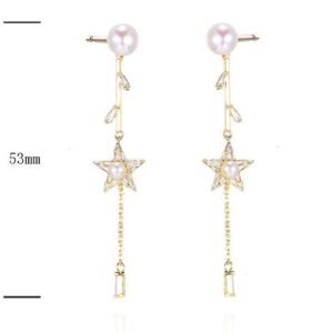 SE34386, Ladies' Moissanite Earring, S925, Rhodium Plated, White, 3.37g