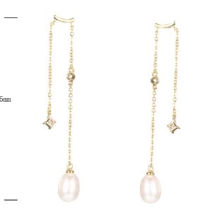 SE34321, Ladies' Moissanite Earring, S925, Rhodium Plated, White, 2.19g
