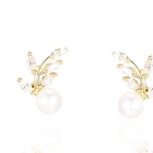 SE34256, Ladies' Moissanite Earring, S925, Rhodium Plated, White, 1.2g