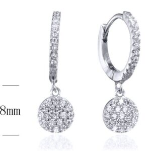 SE24395, Ladies' Moissanite Earring, S925, Rhodium Plated, White, 3.2g