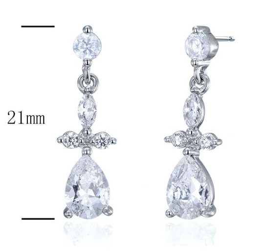 SE18097, Ladies' Moissanite Ring, S925, Rhodium Plated, White, 1.8g