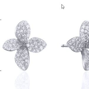 SE24435, Ladies' Moissanite Earring, S925, Rhodium Plated, White, 3.1g