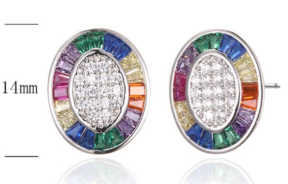 SE29537, Ladies' Moissanite Earring, S925, Rhodium Plated, White, 2.4g